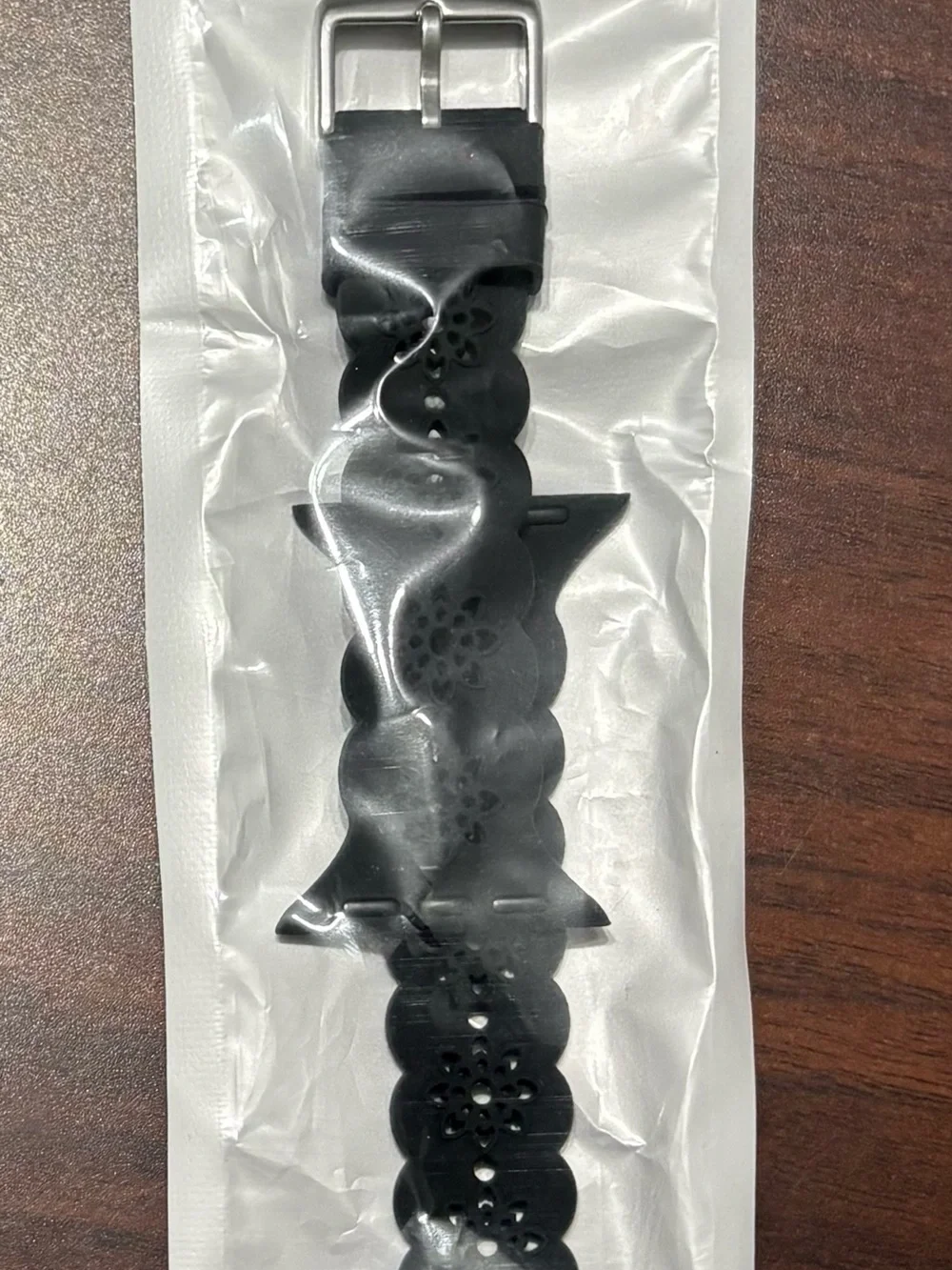 XinCrui Floral Lace Silicone Band Compatible with Apple Watch Black NIP